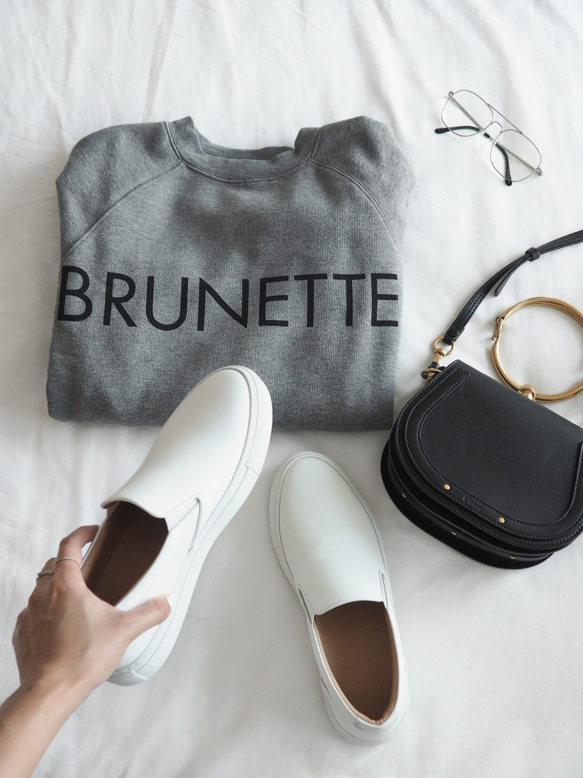 white sneaker outfit, blogger, greats sneakers